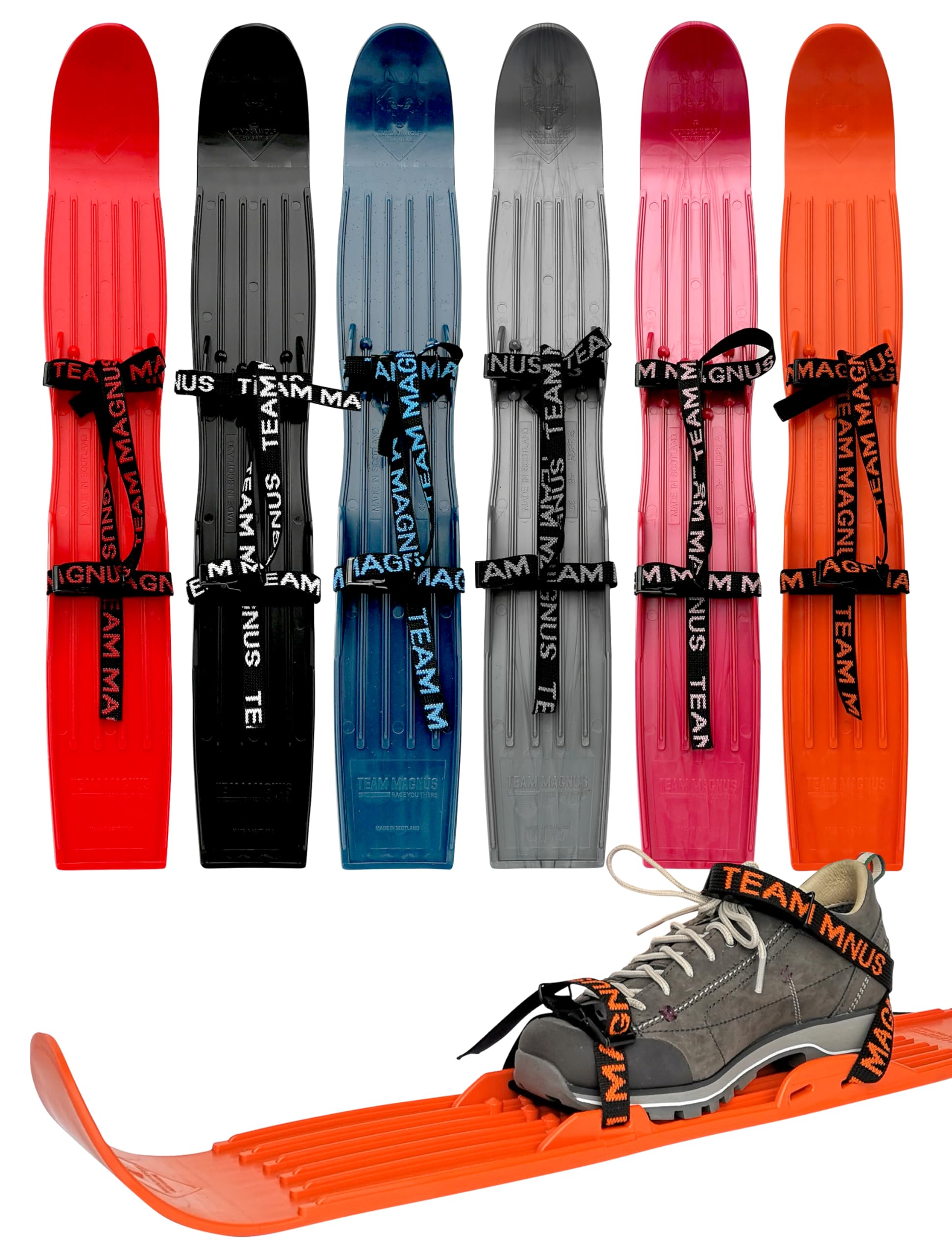Tundra wolf Kids' skis for Skills & Fun from Age 3 - fit all Boots - training tool for Ski camps and Backyard