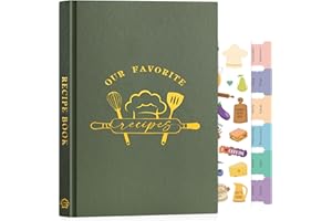 Lanpn B5 Blank Recipe Book Cookbook for 70 Recipes, Leather Cover Waterproof Empty Cooking Journal to Write in Your Own Recip