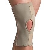 Thermoskin Open Knee Wrap Stabilizer Knee Brace, Beige, Medium | Adjustable open-patella design with side stabilizers and thermal lining for either knee