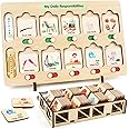Joyreal Visual Schedule for Kids 3 4 5 6 Years Old, Chores Chart Autism Learning Materials for Home School Classroom, Routine Chart with 75 Wooden Cards and Storage Bag