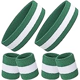 ONUPGO 6 Pieces Sweatbands Set - Sports Headbands Wristbands for Men & Women,Cotton Terry Cloth Sweatband for Tennis,Basketball,Gym,Working Out - Moisture Wicking Elasticity