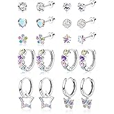 Florideco Hypoallergenic Earrings for Girls Surgical Steel Screw Back Stud Earrings for Toddlers Small Hoops Huggie Earrings for Teens Cute Little Girls Earrings for Kids(over 4 years old)