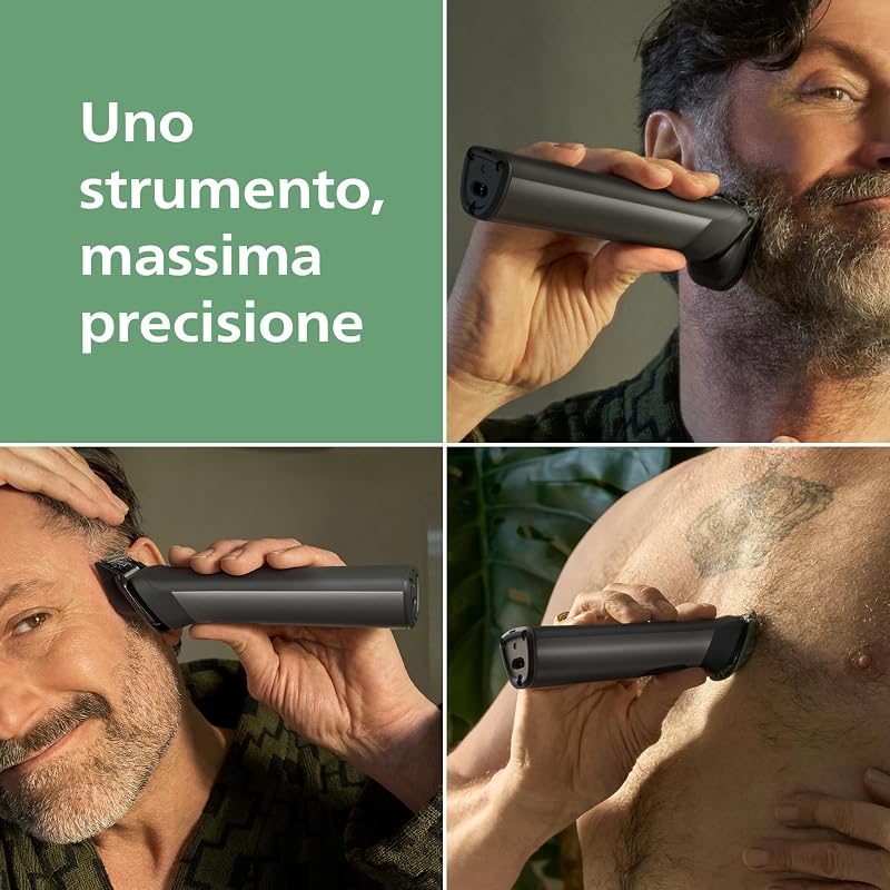 Rifinitore All-in-one Multigroom Serie 7000 16 in 1 - Rifinitore per barba, capelli e corpo, lame autoaffilanti interamente in metallo, 21 impostazioni di lunghezza (0,5-16 mm), MG7931/15