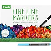 Crayola Fine Line Markers for Adults (40ct), College School Supplies, Marker Set for Adult Coloring Books, Teacher Gifts
