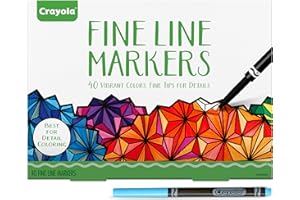 Crayola Fine Line Markers for Adults (40ct), Skinny Marker Set for Adult Coloring Books, Stocking Stuffer for Teens, Aesthetic Art Supplies, Stress Relief Activity