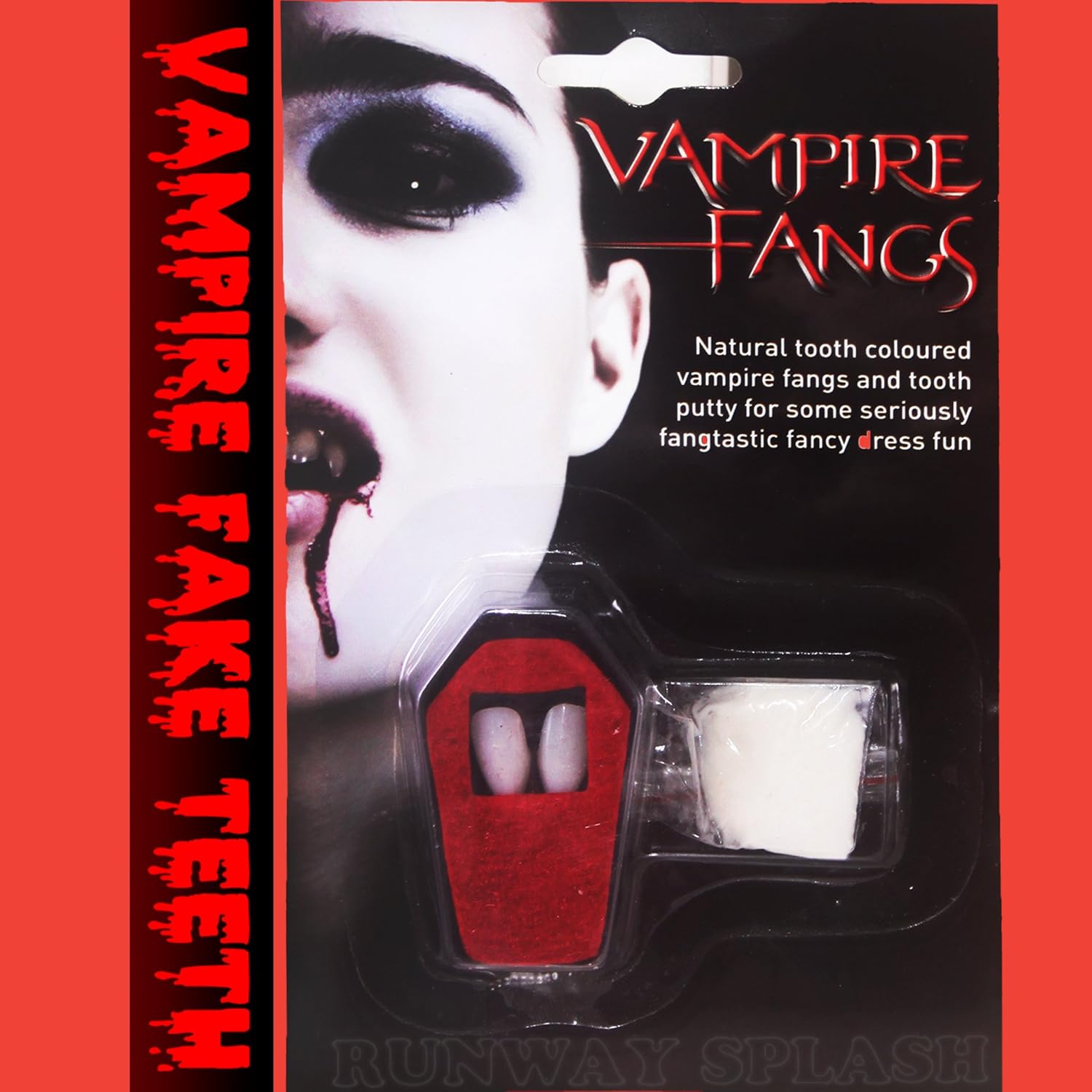 VAMPIRE CAP TEETH PUTTY DRACULA FANGS HALLOWEEN FANCY DRESS ZOMBIE MAKE