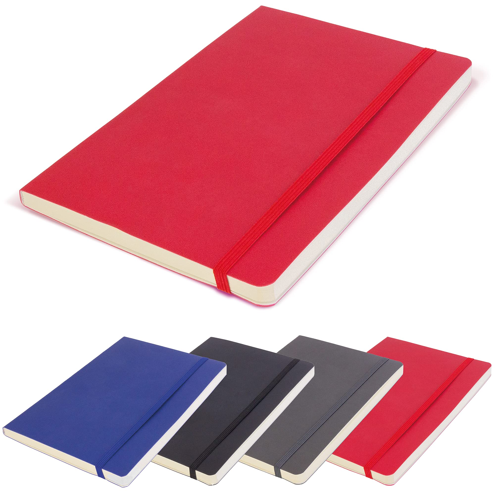 Savvy Bee Flexible Softback Premium A5 New Lined Journal Notepad Note Book Notebook Pad (Red)