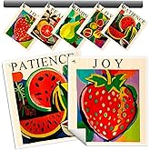 Miss Adola Swedish Dishcloths for Kitchen - 5 Pack Reusable Dish Cloths for Washing Dishes Absorbent Cute Funny Kitchen Towels Cleaning Sponge, Colorful Fruits