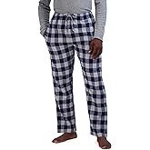 Hanes Ultimate Men’s Flannel Pajama Pants, Plaid Cotton Loungewear, Pj Bottoms with Pockets, Extended Sizes