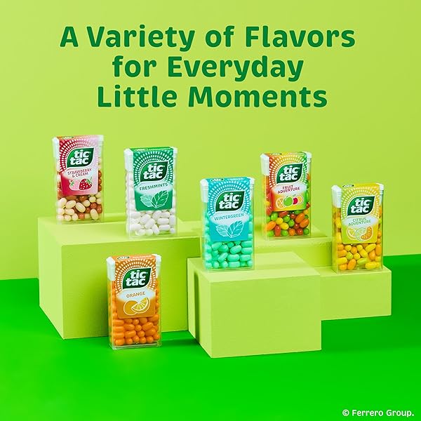 TIC TAC FRUIT ADVENTURE, ON-THE-GO POCKET-SIZED MINTS, 200 PIECES, 4 BOTTLE PACKS, 3.4 OZ EACH