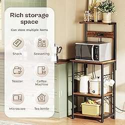 SUPERJARE 4 Tier Bakers Rack with Power
