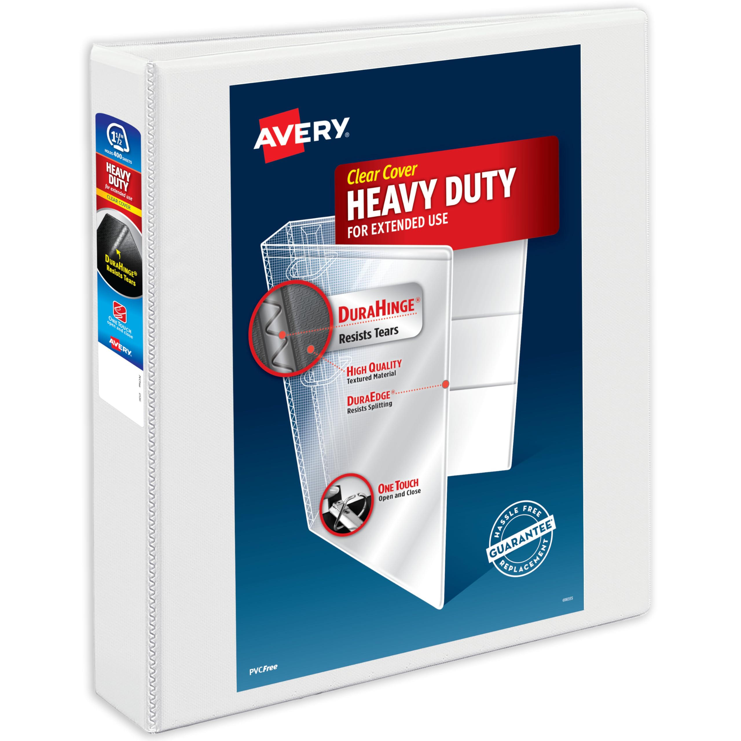 Avery Durable EZD Ring Binder 1.5 Inch White