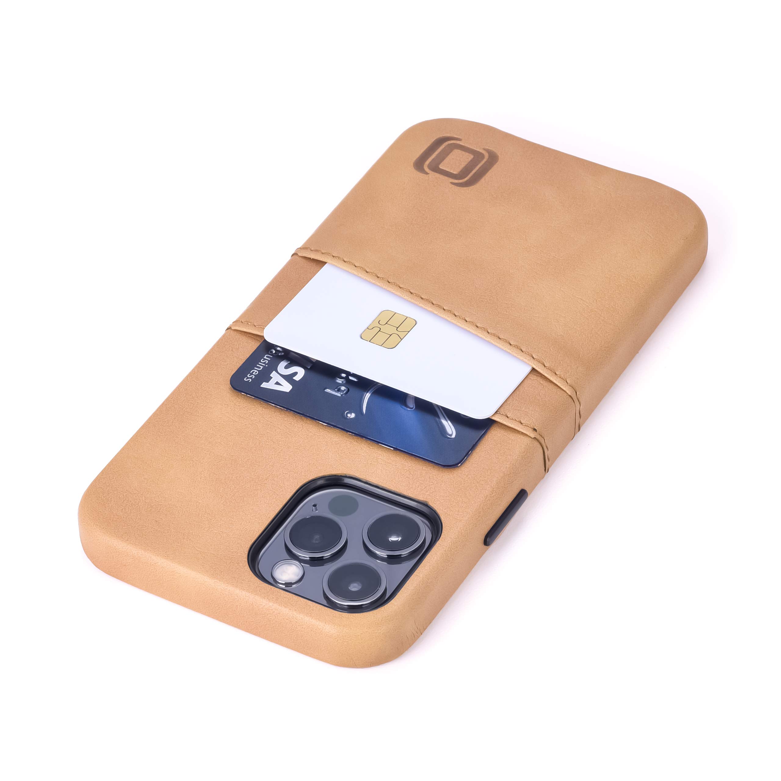 Dockem Wallet Case for iPhone 12 & iPhone 12 Pro: Built-in Metal Plate for Magnetic Mounting & 2 Credit Card Holders: 6.1" Exec M2, Smooth Synthetic Leather (Khaki) โ image 1