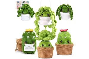Imcrasy Crochet Kit for Beginners with Step by Step Video Lessons | 6 PC Potted Plants and Succulent Family Crochet Kit with Crochet Accessories(2025 New Version)