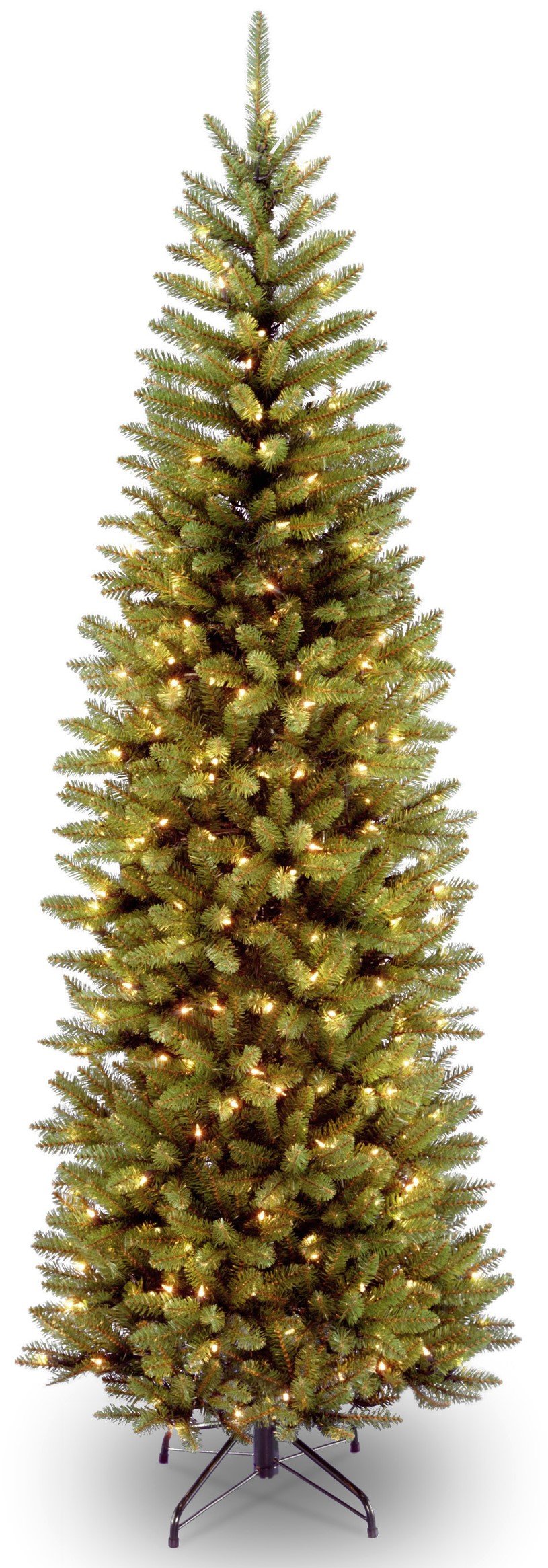 National Tree 7 Foot Kingswood Fir Pencil Tree with 250 Dual Color LED Lights with PowerConnect System, Hinged (KW7-D50-70)
