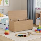 Vida Designs Leon Toy Box Pine Wooden Storage Chest with Lid view 2