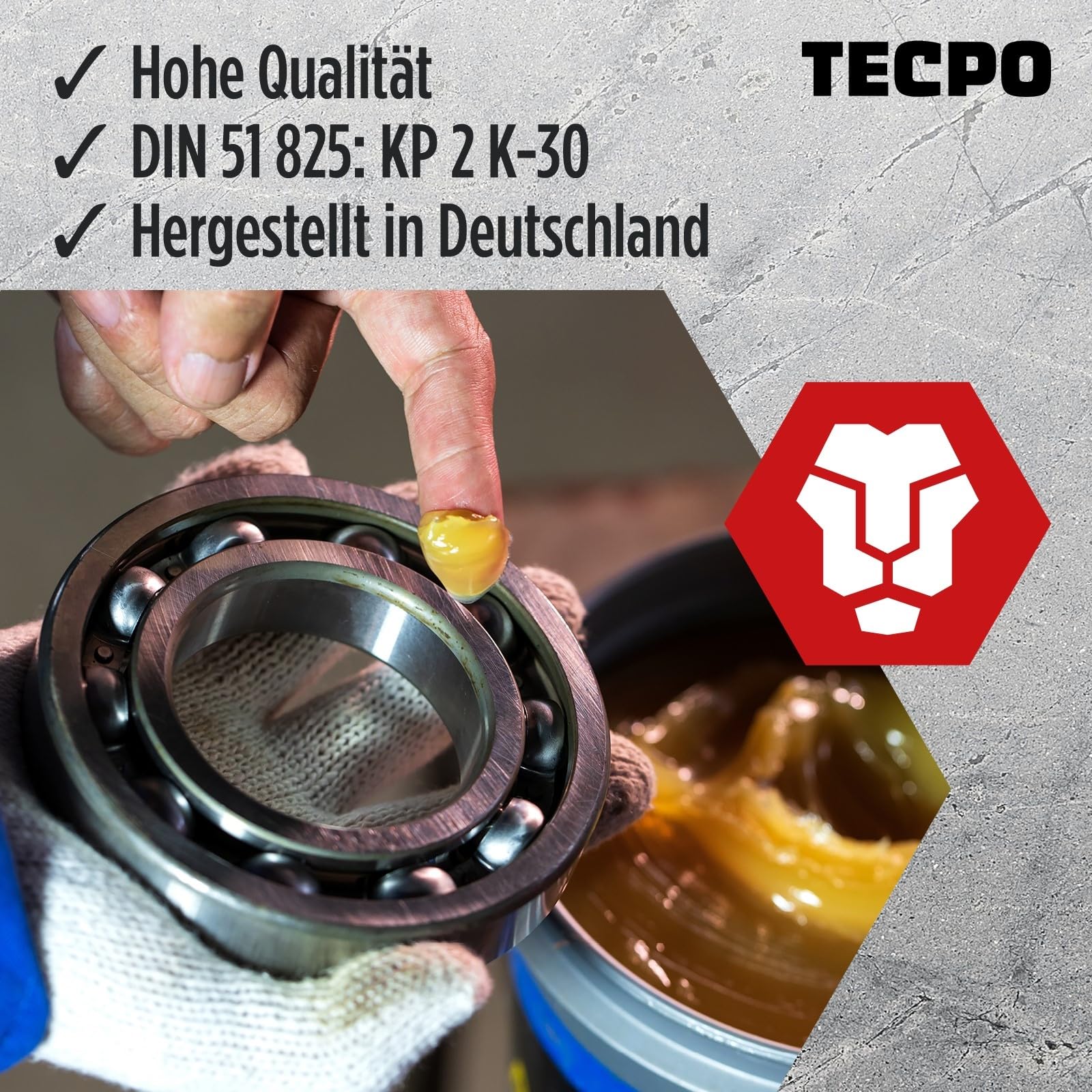 TECPO Universal Mehrzweckfett EP2 400g Kartusche Schmierfett, Lithiumfett, Universalfett, KFZ-Schmierung, wasserbeständig, KP2K-30 Lithium Fett (12x 400g) 3