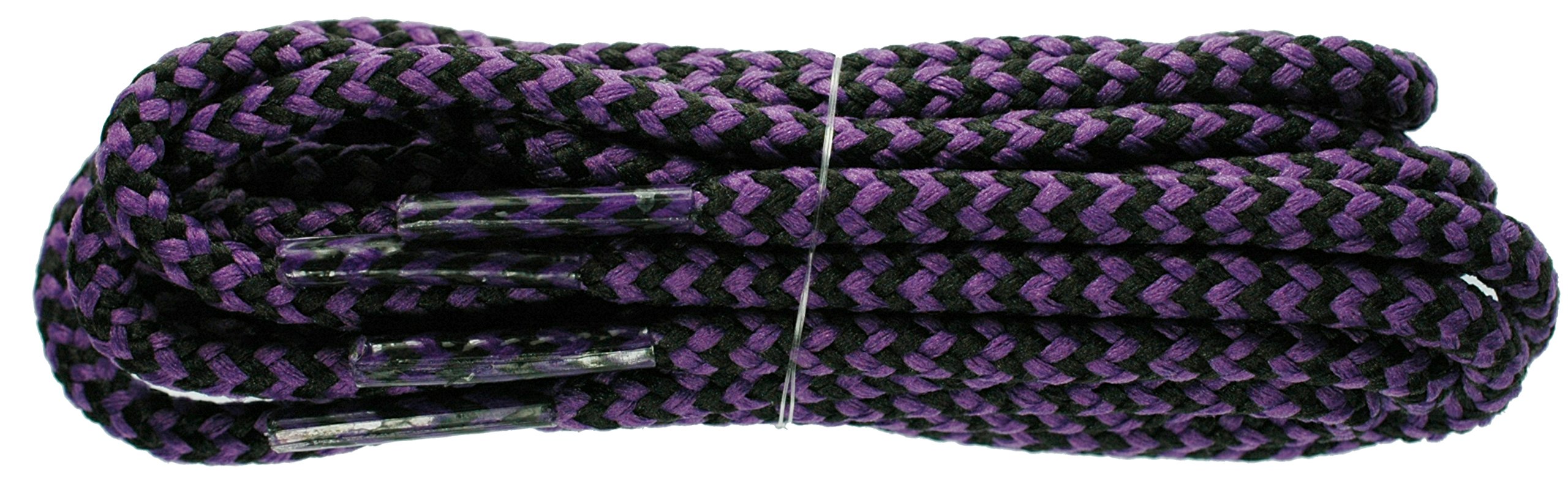 Hiking Boot Laces Heavy Cord 150cm Coloured (Purple/Black Dog Tooth)