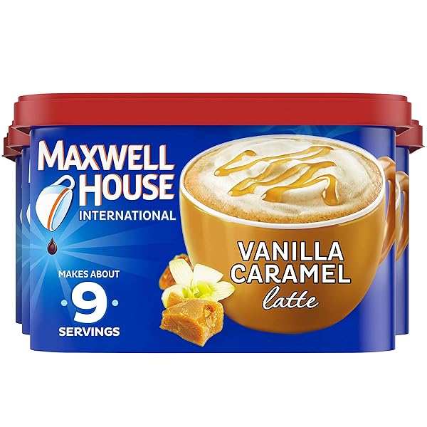 MAXWELL HOUSE INTERNATIONAL VANILLA CARAMEL LATTE MIX, 8.7 OZ, 4-PACK