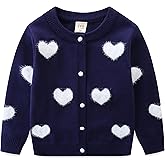 Toddler Girls Heart Front Cardigan Fall Winter Long Sleeve Button Closure Knit Sweater Coat