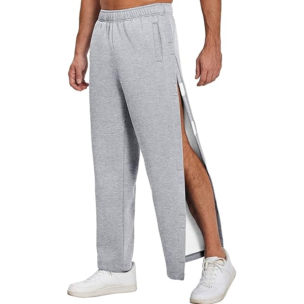 Amazon.com: Mens Tear Away Pants Cotton 2 Side Zippers Snaps Post