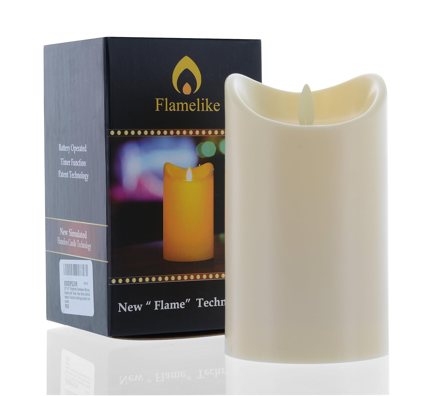 Flamelike candles - Flameless Candle With Timer. Non Wax. Unscented LED Moving Wick Flame. Battery Operated. Remote Ready. Realistic. Best Flickering Action for indoor or outdoor. Great Gift Idea.