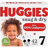 Huggies Size 7 Diapers, Snug & Dry Baby Diapers, Size 7 (41+ lbs), 42 Count, Packaging May Vary