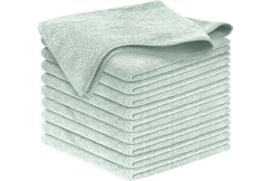 USANOOKS Microfiber Cleaning Cloth - Sea Green - 8Pcs (12.5x12.5 inch) High Performance - 1200 Washes, Ultra Absorbent Car Towel Traps Grime & Liquid for Streak-Free Mirror Shine - car Washing Cloth