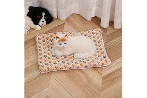 KRAOIKK Cozy Calming Cat Blanket, Flannel Cushion for Pet Cozy Calming Blanket for Anxiety and Stress, Cozy Kitty Bed for Indoor Cats Calming Thick, Ultra Soft Pet Bed Mat (Brown Star, S (11.8" x 15.7" ))