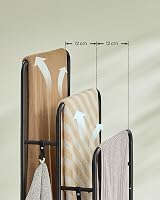VASAGLE Freestanding Towel Rack 3-Tier 50x30x100 cm with Shelf Ebony Black view 6