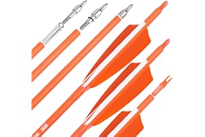 surwolf 31" Carbon Arrows Fluorescence Color Archery Hunting Arrows 500 600 Spine with Feather Fletched Target Practice Arrow