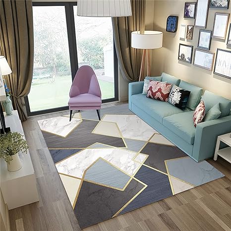 Amazon ラグ ラグマット 洗える カーペット センターラグ グリーン 幾何学柄 おしゃれ 新生活 丸洗い ダイニングラグ 1 160cm 長方形 一人暮らし ワンルーム 淡い色 緑 茶色 灰色 リビング 春 夏 秋 冬 抽象 インク カラー７ 子供部屋 ラグ カーペット マット