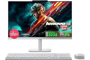 Lenovo All in One Desktop with Intel Ultra-Fast 4-Core CPU| 24 inch Full HD Display| 16GB RAM, 512GB PCIe SSD| Wi-Fi 6| Bluetooth| USB, Ethernet Port| Windows 11 | HDMI Out| Wireless Keyboard & Mouse