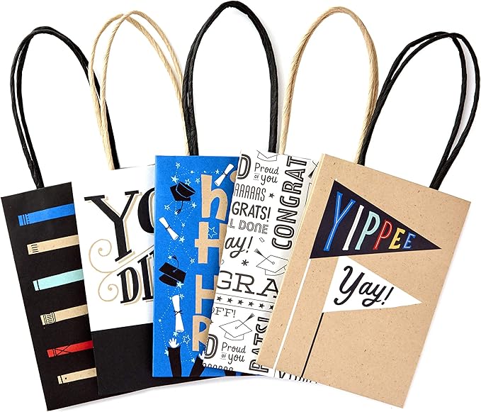 Hallmark Mini 5" Graduation Gift Bags Assortment (Pack of 5