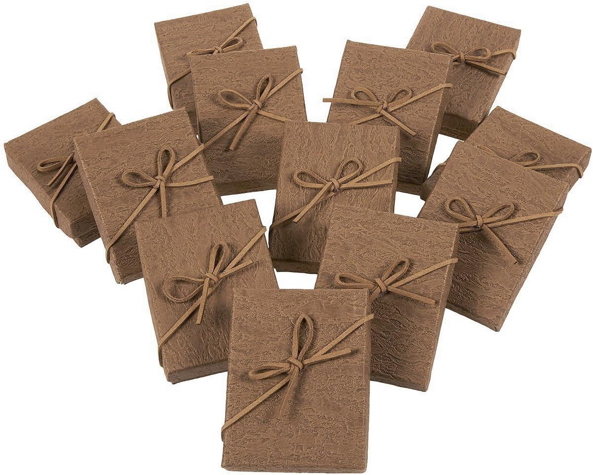 Gift Box Set - 12-Piece Jewelry Gift Boxes for Rings, Pendants, Necklaces - Ideal for Anniversaries, Weddings, Birthdays - Brown, 3.6 x 1 x 2.7 Inches: Home & Kitchen