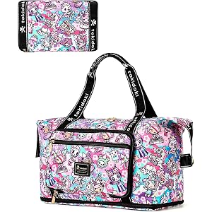 tokidoki Unicorno Travel Duffel Bag Carry On Weekender Bag for Women | Officially Licensed, Foldable Expandable, Water-Resist