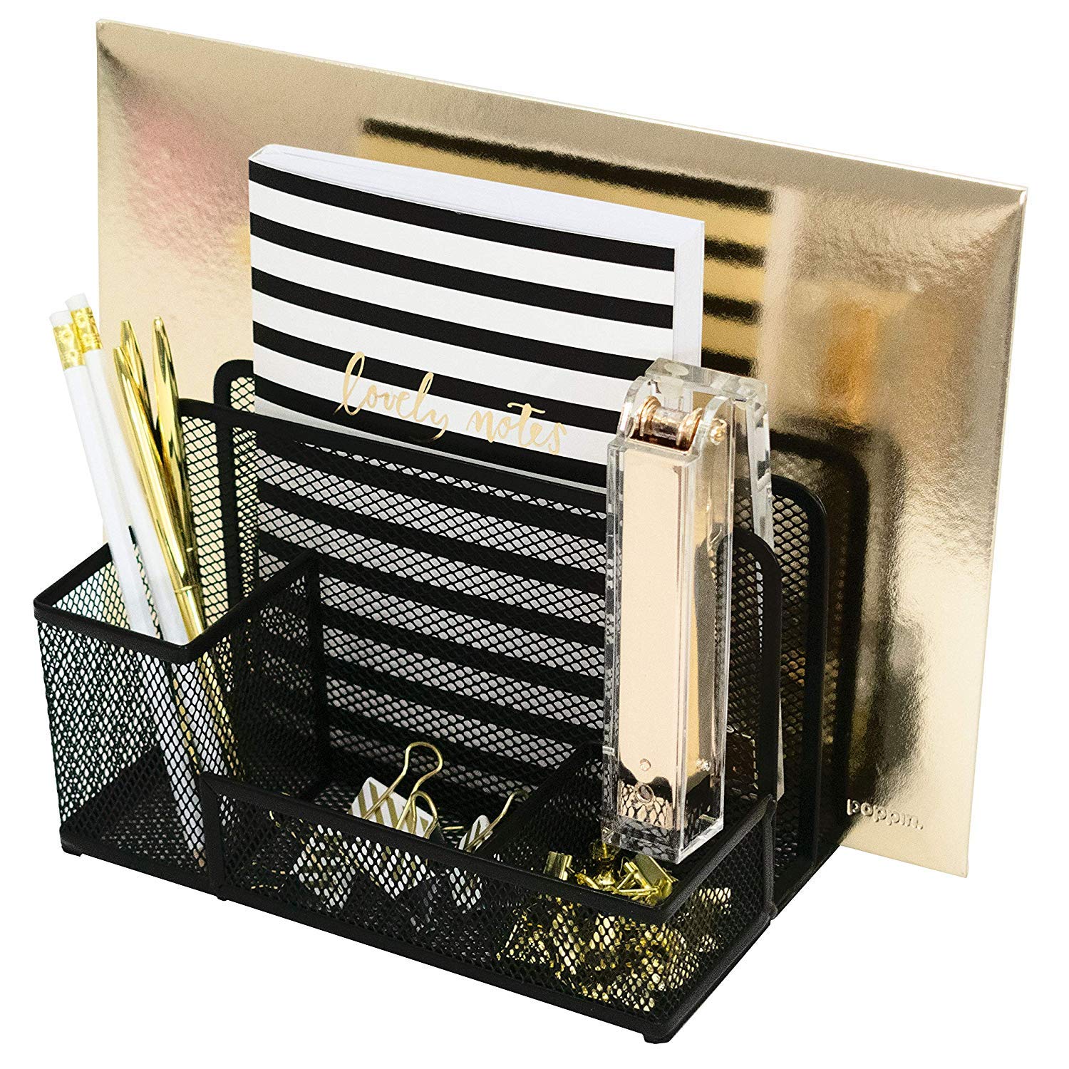 Best blush pink desk accessories and bill sorter organizer