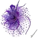 Fascinators Hats for Women Tea Party Flower Pearl Feather Wedding Fascinator Hat Derby Hats for Women Girls