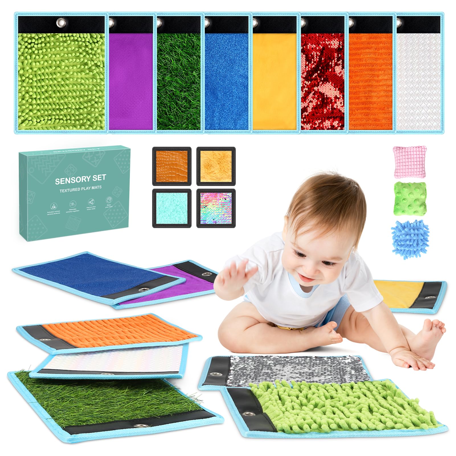 Mua Joyreal Sensory Mats, Sensory Toys for Autism, 15 PCS Sensory Floor