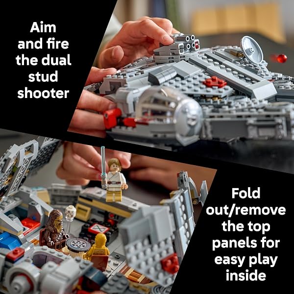 LEGO STAR WARS SMART PLAY: MILLENNIUM FALCON STARSHIP BUILDING TOY FOR KIDS – COMPATIBLE SET WITH 4 SMART TAGS AND 4 MINIFIGURES – GIFT FOR BOYS, GIRLS AND FANS AGES 9+ – 75426