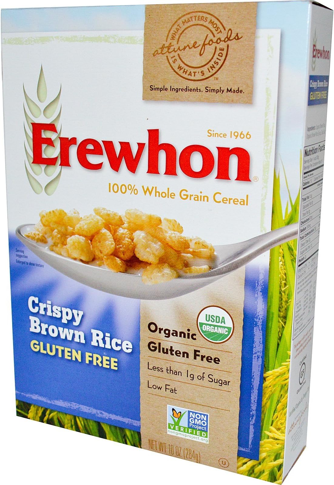 Erewhon, Organic Crispy Brown Rice Cereal, Gluten Free, 10 oz (284 g) - 2pcs