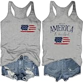 USA Tank Tops Women Funny Outfits Shirts Patriotic American Flag Vest Tees | Sleeveless American Flag Graphic Loose Tank Tops
