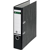 Leitz 2-Ring 3-Inch Premium A4 Sized European Black Marbled Binder, Black (R80)