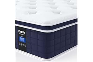 Coolvie Queen Mattress Firm, Strong Coils Hybrid Mattress for Extra Lumbar & Hip Support, Cooling Knit Fabric Cover- CertiPUR-US Certified / 80x60x12, 12 Inch Mattress Queen Size in a Box