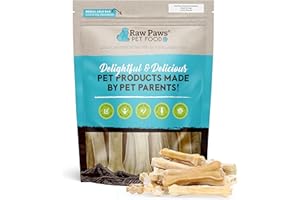 Raw Paws 4-inch Compressed Rawhide Bones for Dogs, 20-Count - Packed in USA - Small Dog Bones - Puppy Teething - Long Lasting Dog Chews - Natural Pressed Rawhides - Raw Hide Bone