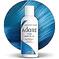 Adore Semi Permanent Hair Color - Vegan and Cruelty-Free Blue Hair Dye - 4 Fl Oz - 172 Baby Blue (Pack of 1)