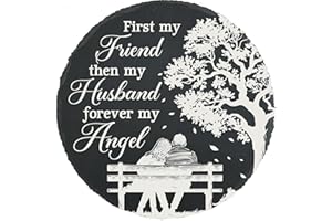 MYFIHU Husband Memorial Garden Stone Loss of Husband Memorial Stepping Stone in Loving Memory of Husband Memorial Grave Stone TNA33