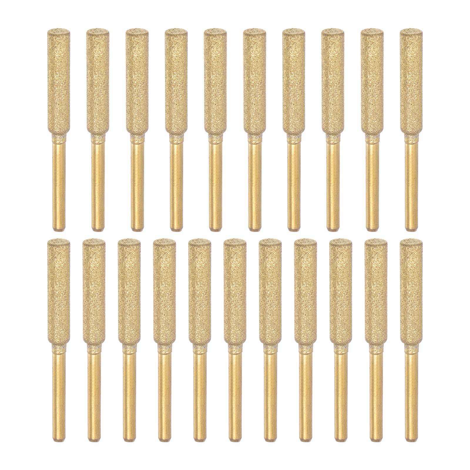 PATIKIL 21 Pcs Diamond Chainsaw Sharpening Kit 3/16 Inch High Hardness Sharpening Stone Polishing Gold (4.8mm)