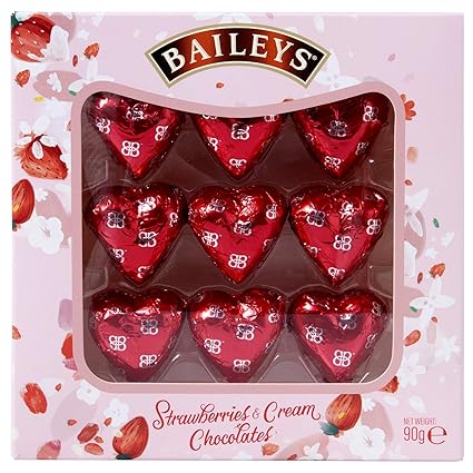 Valentines Day Gift Box Of Baileys Strawberry And Cream Hearts Perfect For Mothers Day 90g Pack Of 2 Amazon De Lebensmittel Getranke