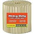 LAVEVE Corrugated Metal Garden Edging 8" x 20Ft, Landscape Edging Border for Lawn, Flower Bed, Garden Fence, Paver Edging (Cream)